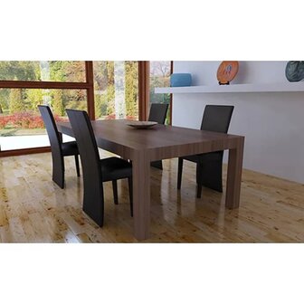 Eetkamerstoelen 4 st kunstleer donkerbruin 8718475828488 1