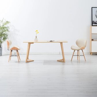 Eetkamerstoelen 2 st kunstleer en gebogen hout cr&egrave;me 8719883666501 1