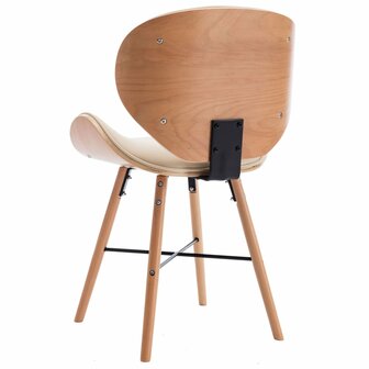 Eetkamerstoelen 2 st kunstleer en gebogen hout cr&egrave;me 8719883666501 6