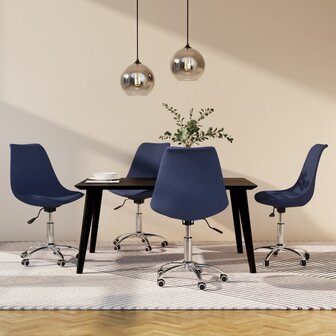 Eetkamerstoelen draaibaar 4 st stof blauw 8720286721285 1