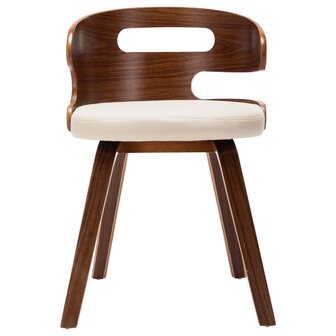 Eetkamerstoelen 2 st gebogen hout en kunstleer cr&egrave;mekleurig 8719883666136 3