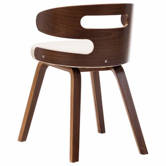 Eetkamerstoelen 2 st gebogen hout en kunstleer cr&egrave;mekleurig 8719883666136 5