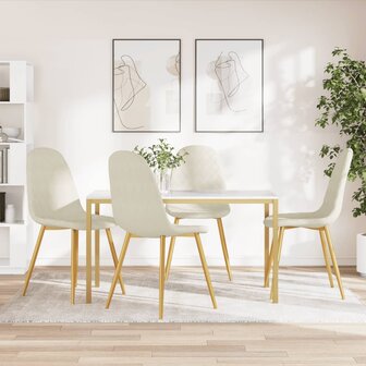 Eetkamerstoelen 4 st fluweel cr&egrave;mewit 8720286180518 1