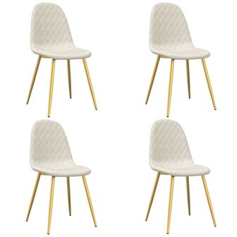 Eetkamerstoelen 4 st fluweel cr&egrave;mewit 8720286180518 2