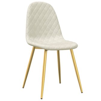 Eetkamerstoelen 4 st fluweel cr&egrave;mewit 8720286180518 3