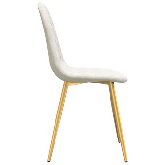 Eetkamerstoelen 4 st fluweel cr&egrave;mewit 8720286180518 5