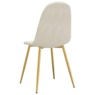 Eetkamerstoelen 4 st fluweel cr&egrave;mewit 8720286180518 6