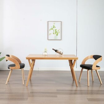 Eetkamerstoelen 2 st gebogen hout en kunstleer 8719883666129 1