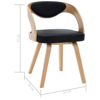 Eetkamerstoelen 2 st gebogen hout en kunstleer 8719883666129 7