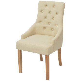 Eetkamerstoelen 2 st stof cr&egrave;me 8718475525264 2