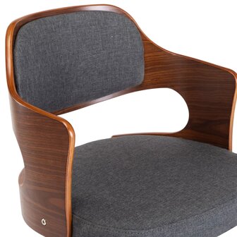 Eetkamerstoelen 2 st draaibaar gebogen hout en stof grijs 8720286023792 7