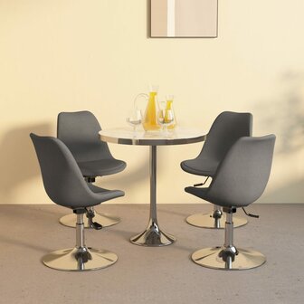 Eetkamerstoelen 4 st draaibaar stof lichtgrijs 8720286676509 1