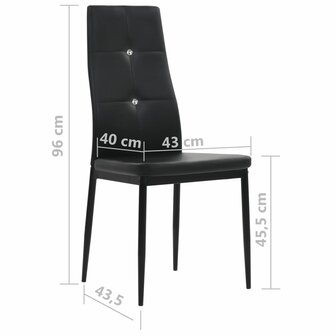 Eetkamerstoelen 6 st kunstleer zwart 8718475711094 9