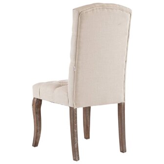 Eetkamerstoelen 2 st linnen-look stof beige 8720286052518 5