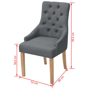 Eetkamerstoelen 2 st stof donkergrijs 8718475525257 6