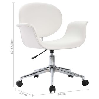 Eetkamerstoelen draaibaar 2 st kunstleer wit 8720286022986 9