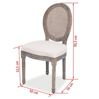 Eetkamerstoelen 2 st stof cr&egrave;mekleurig 8718475529620 7