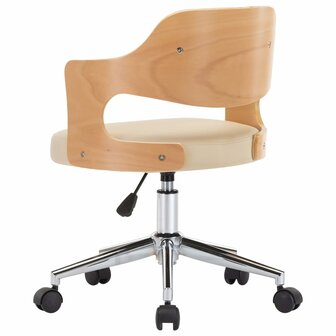 Eetkamerstoelen draaibaar 2 st gebogen hout en kunstleer cr&egrave;me 8720286023730 5