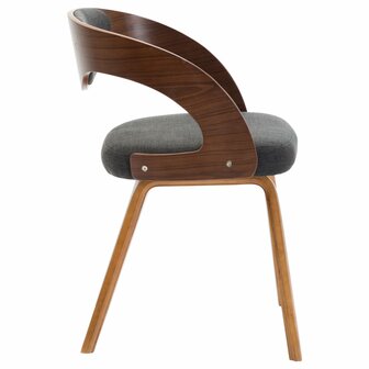 Eetkamerstoelen 2 st gebogen hout en stof donkergrijs 8719883666105 4