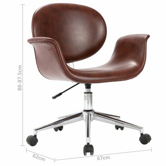 Eetkamerstoelen draaibaar 2 st kunstleer bruin 8720286023013 9