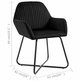 Eetkamerstoelen 4 st fluweel zwart 8719883693026 8