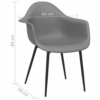 Eetkamerstoelen 6 st PP grijs 8720286712405 7