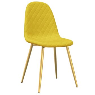 Eetkamerstoelen 6 st fluweel mosterdgeel 8720286667422 3