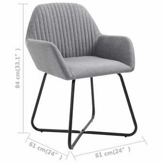 Eetkamerstoelen 4 st stof lichtgrijs 8719883695549 8