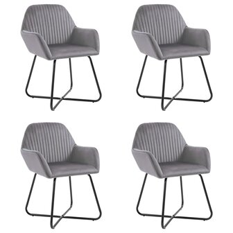 Eetkamerstoelen 4 st fluweel grijs 8719883693002 1