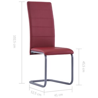 Eetkamerstoelen 6 st kunstleer rood 8719883718941 8