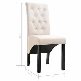 Eetkamerstoelen 4 st stof cr&egrave;mekleurig 8719883691077 8