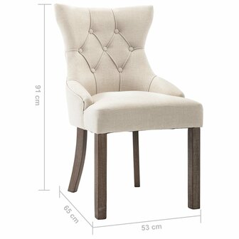 Eetkamerstoelen 2 st stof beige 8720286052471 8