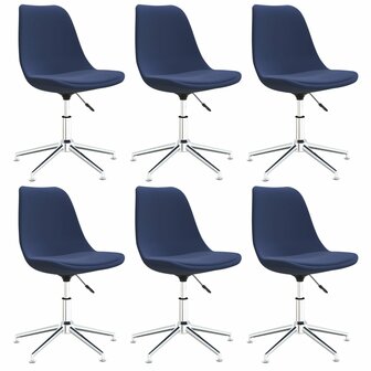 Eetkamerstoelen draaibaar 6 st stof blauw 8720286721605 2