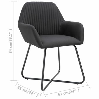 Eetkamerstoelen 4 st stof zwart 8719883695662 8