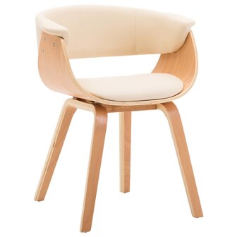 Eetkamerstoelen 2 st gebogen hout en kunstleer cr&egrave;mekleurig 8719883751214 3