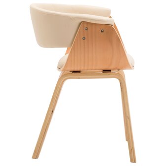 Eetkamerstoelen 2 st gebogen hout en kunstleer cr&egrave;mekleurig 8719883751214 6