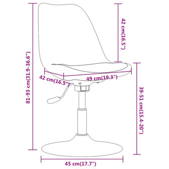 Eetkamerstoelen 6 st draaibaar stof donkergrijs 8720286721049 9