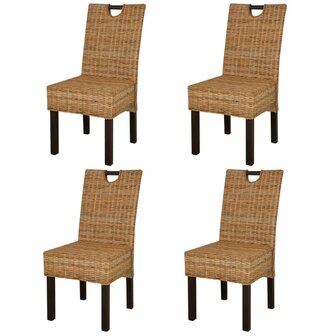 Eetkamerstoelen 4 st kubu rattan mangohout 8718475551782 1