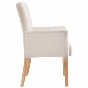 Eetkamerstoelen 2 st met armleuningen stof beige 8720286206614 4