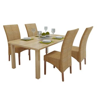 Eetkamerstoelen 4 st natuurlijk rattan bruin 8718475550228 1