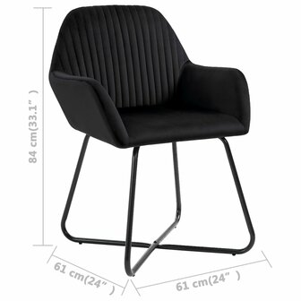 Eetkamerstoelen 6 st fluweel zwart 8719883693033 8