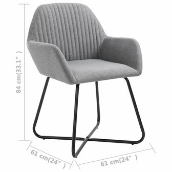 Eetkamerstoelen 6 st stof lichtgrijs 8719883695556 8