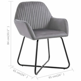 Eetkamerstoelen 6 st fluweel grijs 8719883693019 8