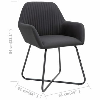 Eetkamerstoelen 6 st stof zwart 8719883695679 8