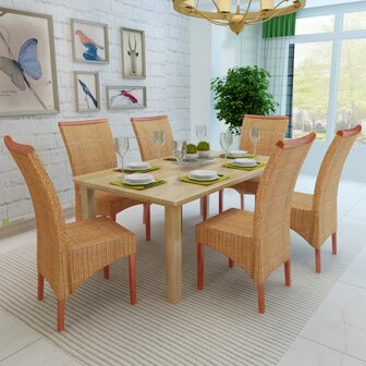 Eetkamerstoelen 6 st natuurlijk rattan bruin 8718475550211 3