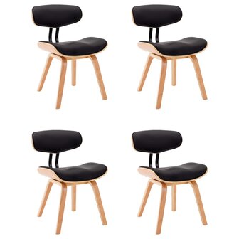 Eetkamerstoelen 4 st gebogen hout en kunstleer zwart 8719883751139 2