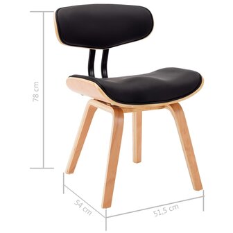 Eetkamerstoelen 4 st gebogen hout en kunstleer zwart 8719883751139 8