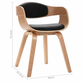 Eetkamerstoelen 4 st gebogen hout en kunstleer 8720286020586 9