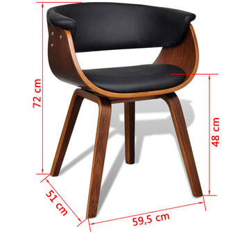 Eetkamerstoelen 4 st gebogen hout en kunstleer 8718475886600 8