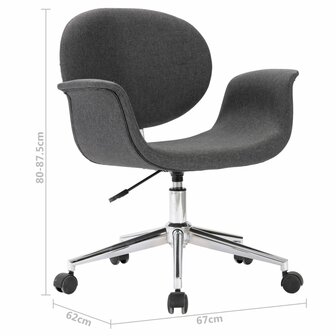 Eetkamerstoelen draaibaar 6 st stof grijs 8720286023068 9